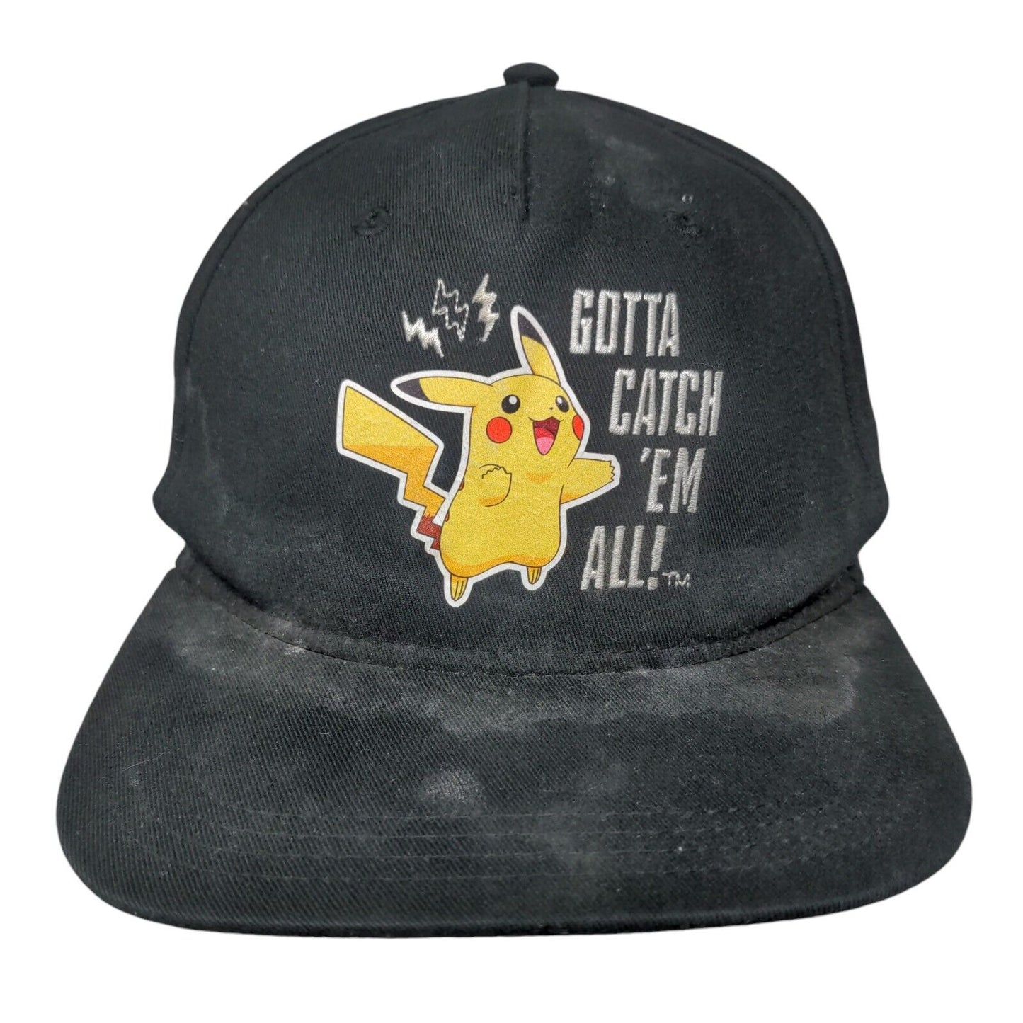 Pikachu Gotta Catch 'Em All Snapback Hat Black One Size Pokemon