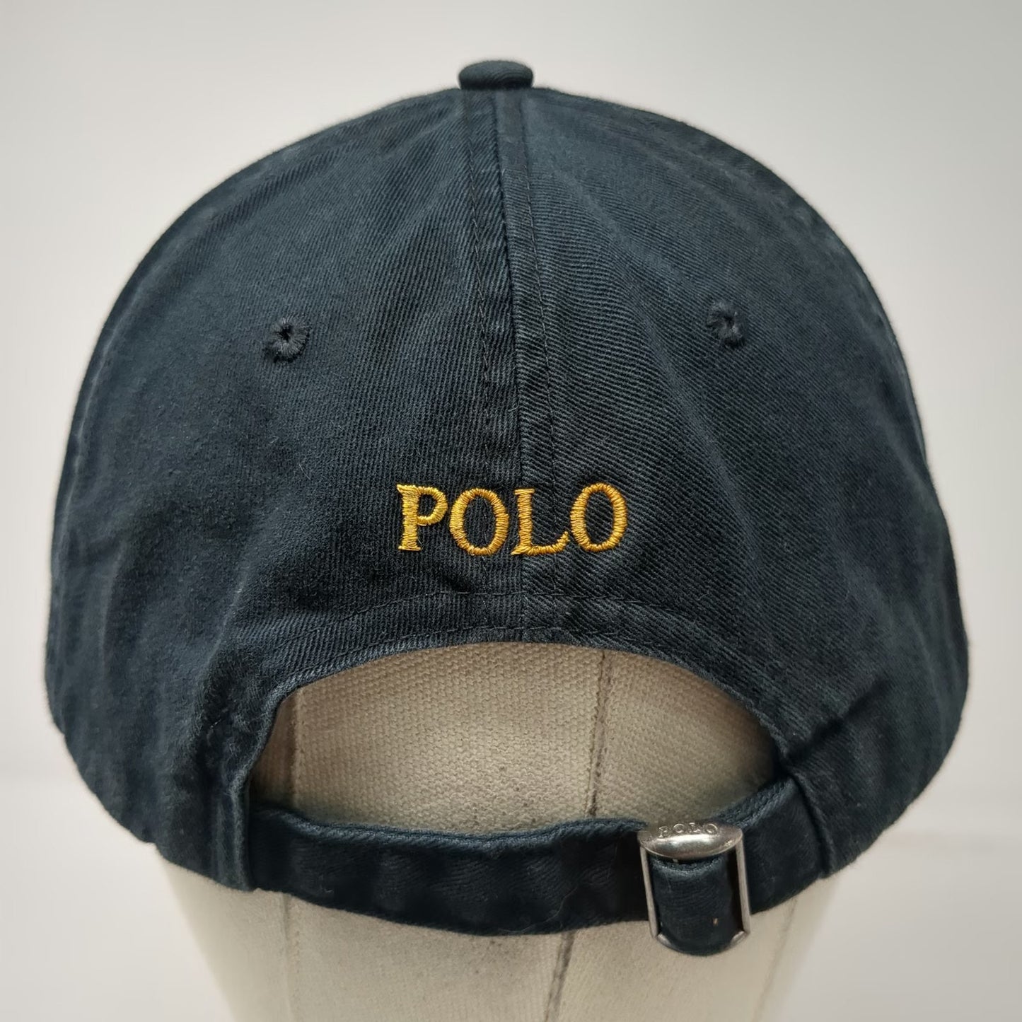 Polo Ralph Lauren Baseball Cap Black OS Embroidered Logo Strapback Hat Pony