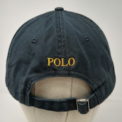 Polo Ralph Lauren Baseball Cap Black OS Embroidered Logo Strapback Hat Pony