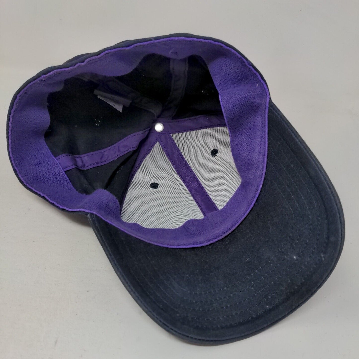 Gents Fitted Hat Blue Medium Breathable Vented Holes Blank 6 Panel