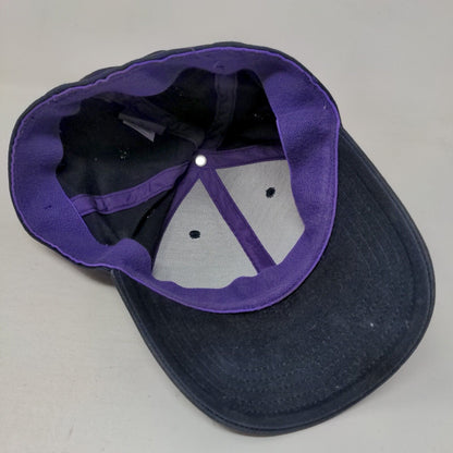 Gents Fitted Hat Blue Medium Breathable Vented Holes Blank 6 Panel