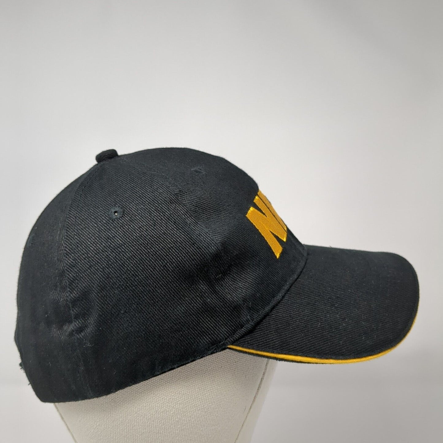 NRA Strapback Hat Black One Size Adjustable Embroidered Patriotic 6 Panel Cotton