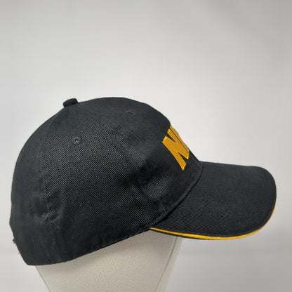 NRA Strapback Hat Black One Size Adjustable Embroidered Patriotic 6 Panel Cotton