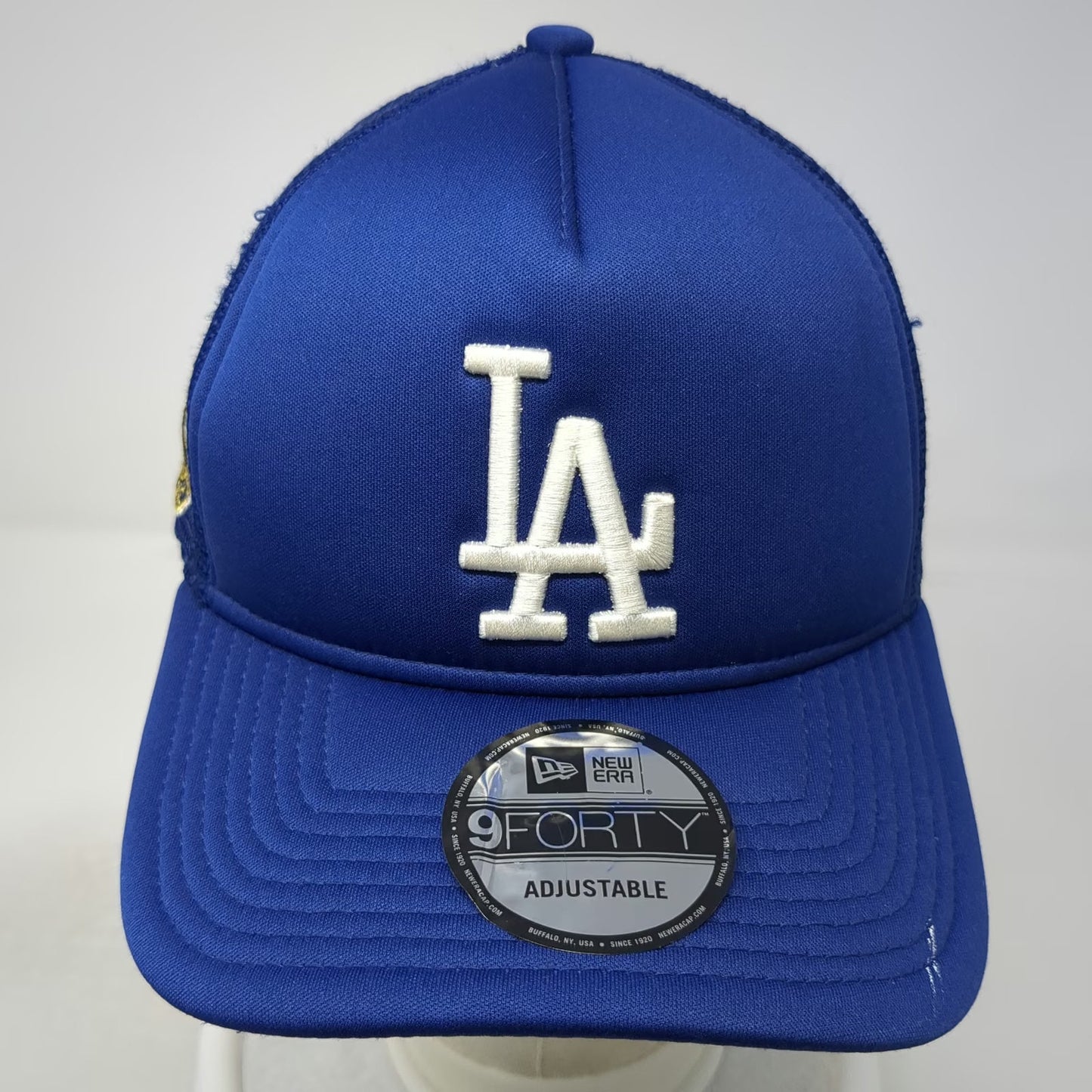 New Era Los Angeles Dodgers MLB Trucker Hat Blue One Size Side Patch Snapback