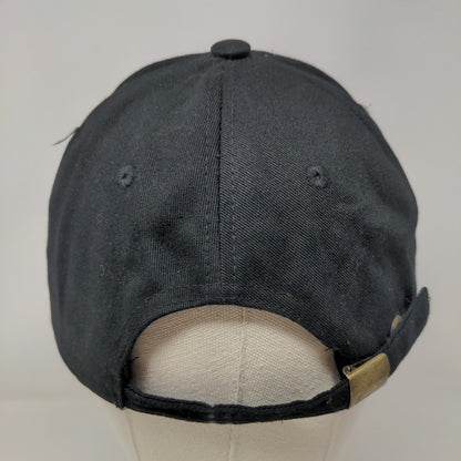 Smoke Slideback Hat Black One Size Adjustable Embroidered 6 Panel Cotton