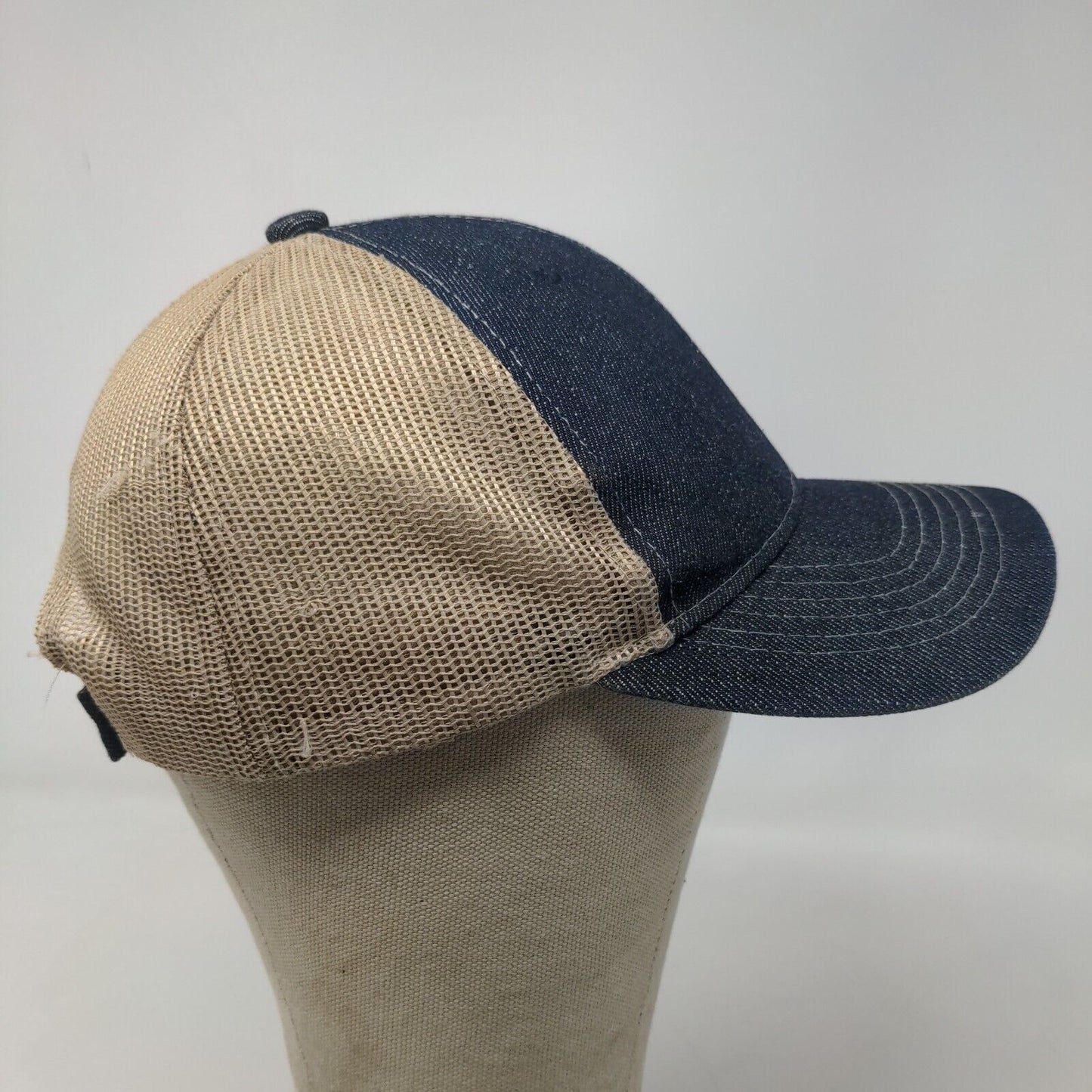 Panera Bread Men's Strapback Mesh Back Hat Blue Tan Employee Uniform Cap