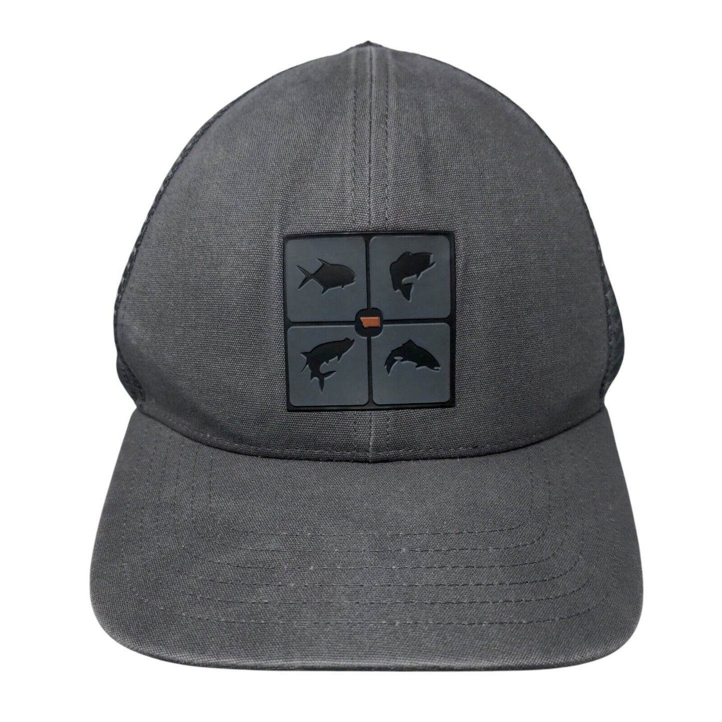 Simms Fishing Snapback Trucker Hat Gray One Size Mesh Back Outdoor