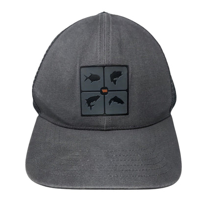 Simms Fishing Snapback Trucker Hat Gray One Size Mesh Back Outdoor