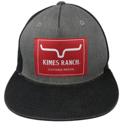 Kimes Ranch Trucker Hat Black One Size Mesh Back Snapback Scottsdale Flat Brim