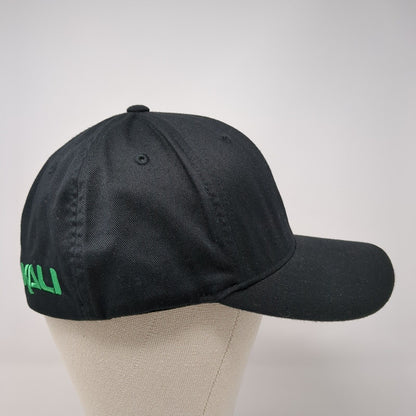 Kau Fitted Hat Black L-XL Embroidered Logo Flexfit Solid 6 Panel