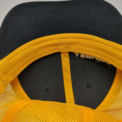 Port Authority Trucker Hat Black Yellow One Size Anixter Logo Embroidered Mesh