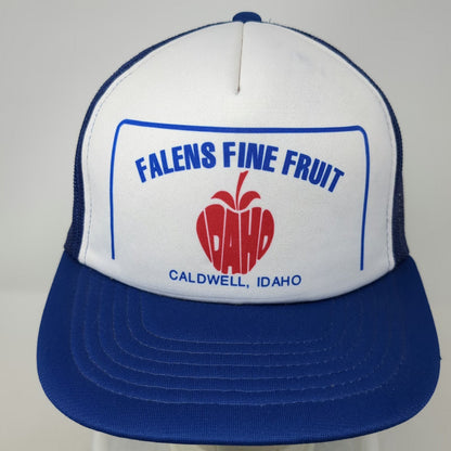 Trucker Hat Blue One Size Falens Fine Fruit Caldwell Idaho Apple Foam Snapback