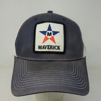 Outdoor Cap Men's Snapback Mesh Back Hat Blue White Embroidered Maverick Logo