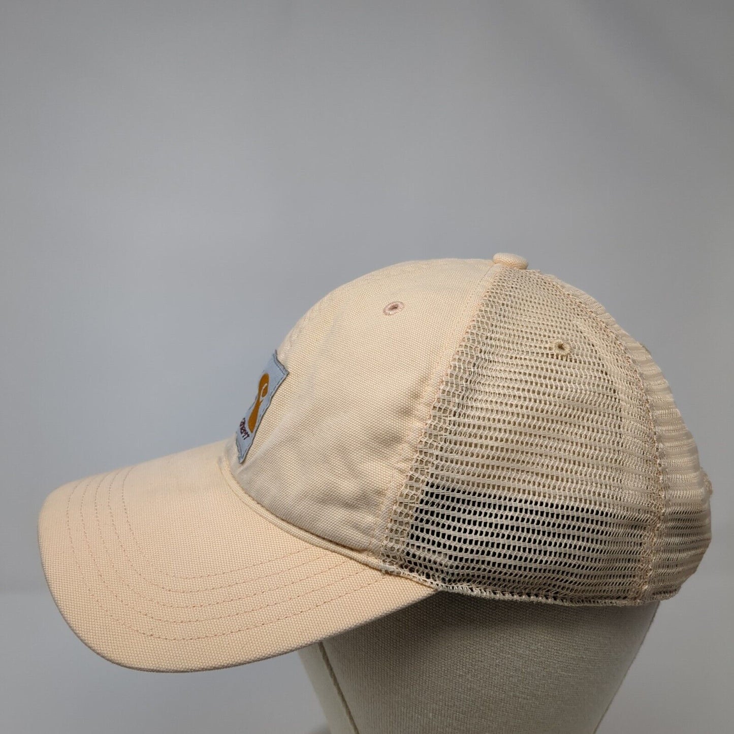 Carhartt Snapback Trucker Hat Tan One Size Adjustable Embroidered Mesh Back