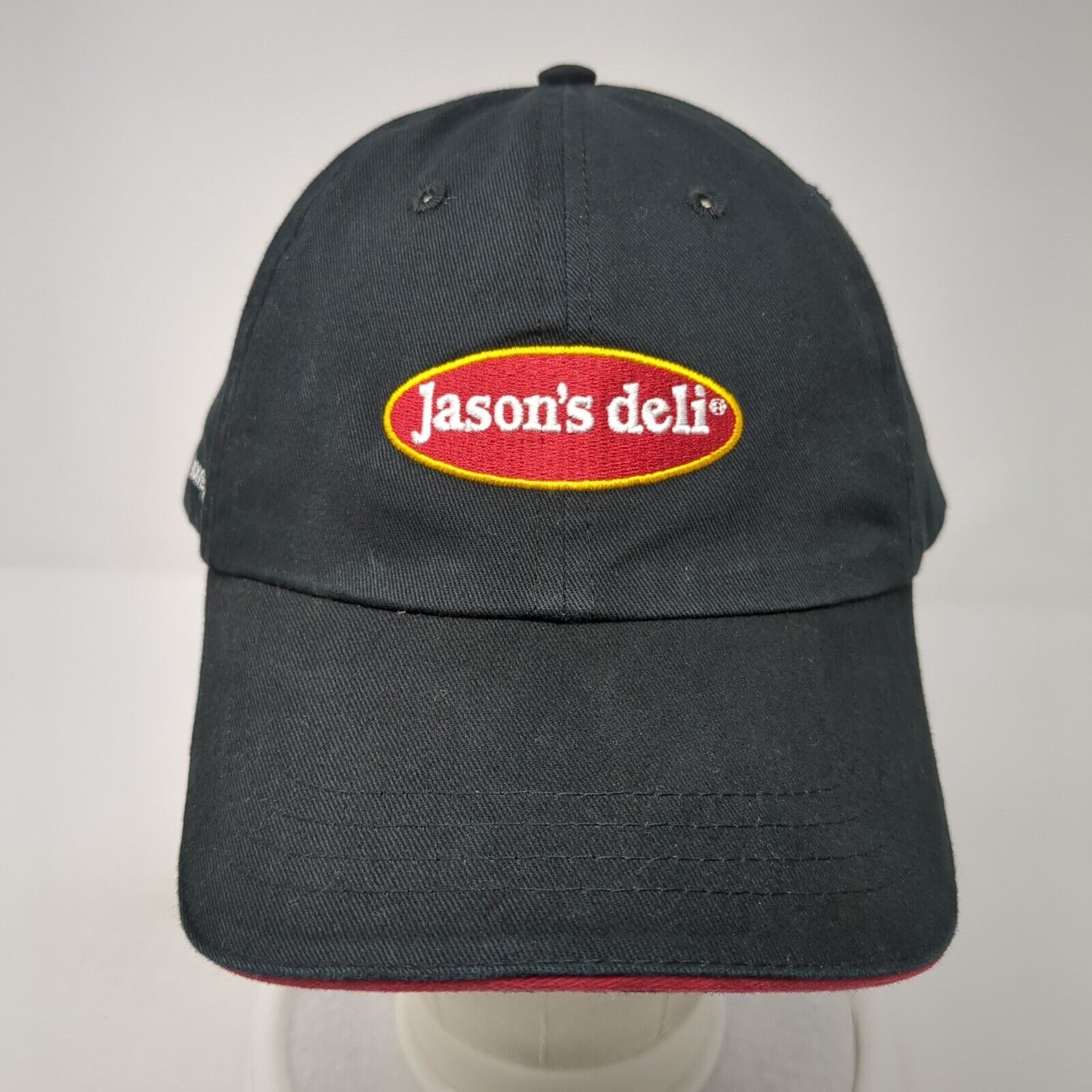 Jason's Deli Strapback Hat Black One Size Solid Adjustable Embroidered