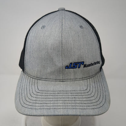 JST Manufacturing Snapback Trucker Hat Gray One Size Mesh Back 6 Panel