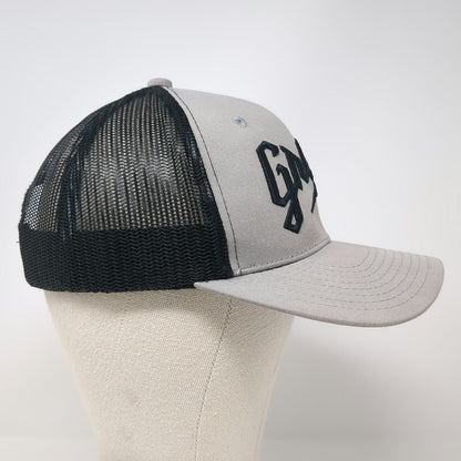 Grom Trucker Hat Gray One Size Mesh Back Snapback Logo Embroidered Baseball Cap