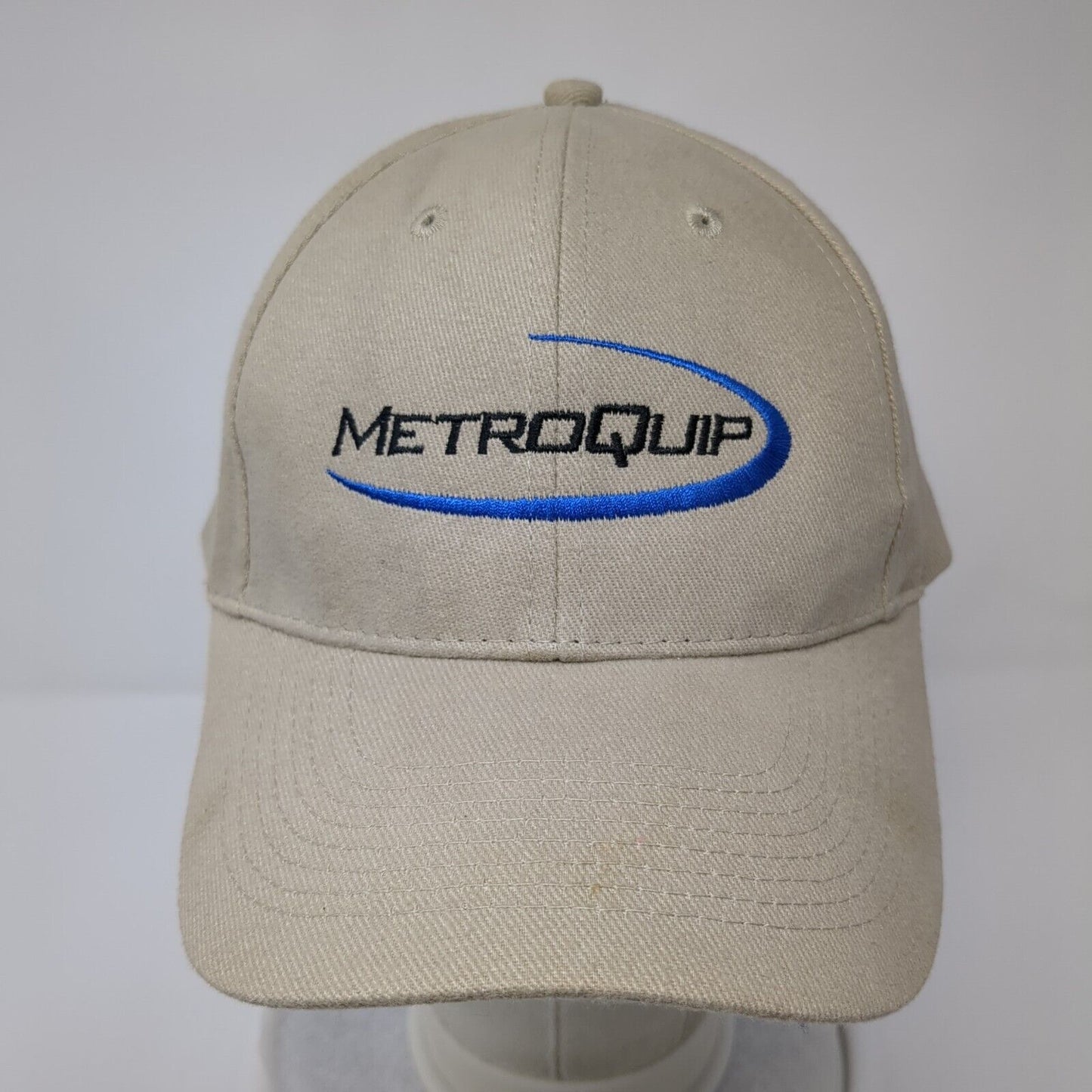 Metroquip Strapback Hat Tan One Size Adjustable Embroidered 6 Panel Otto Cotton