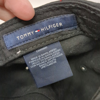 Tommy Hilfiger Baseball Cap Black One Size Embroidered Logo Strapback Hat