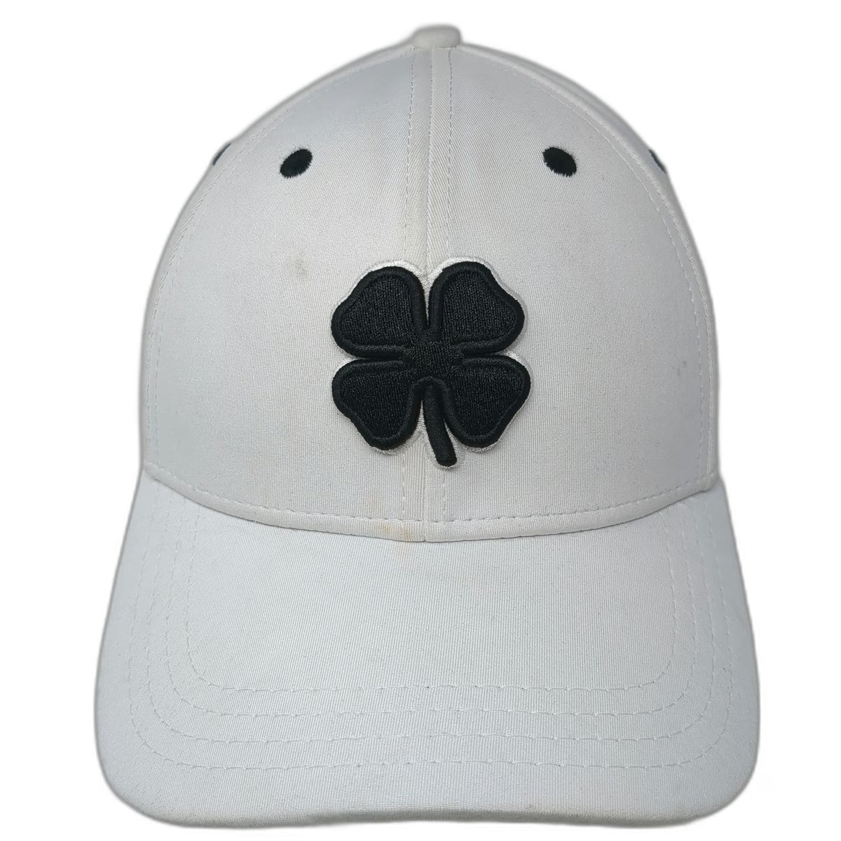 Black Clover Baseball Cap White M Topgolf Live Lucky Clover Fitted Logo Hat