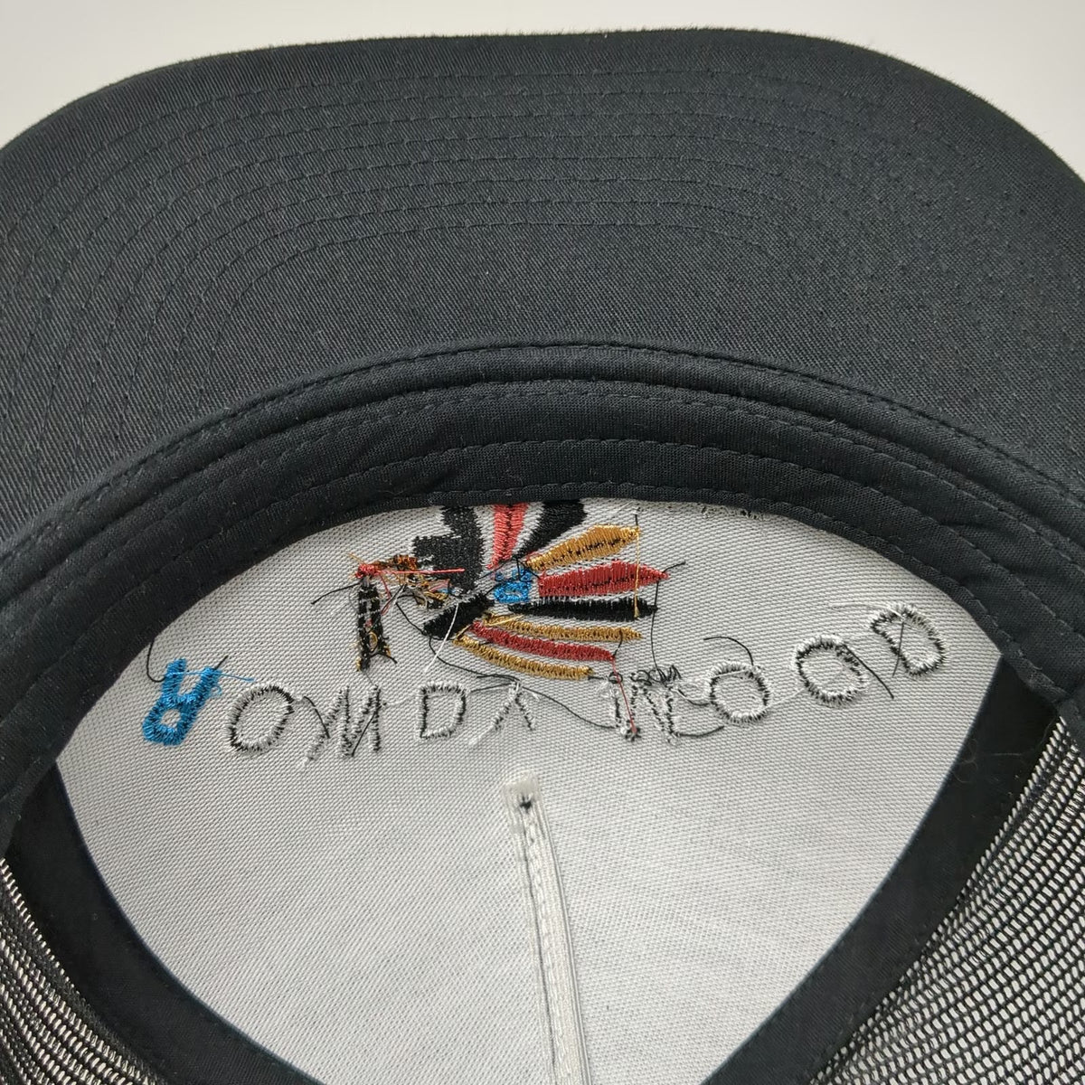 Rowdy Mood Co Black Trucker Hat OSFM Mesh Snapback Native Headdress Rope Logo