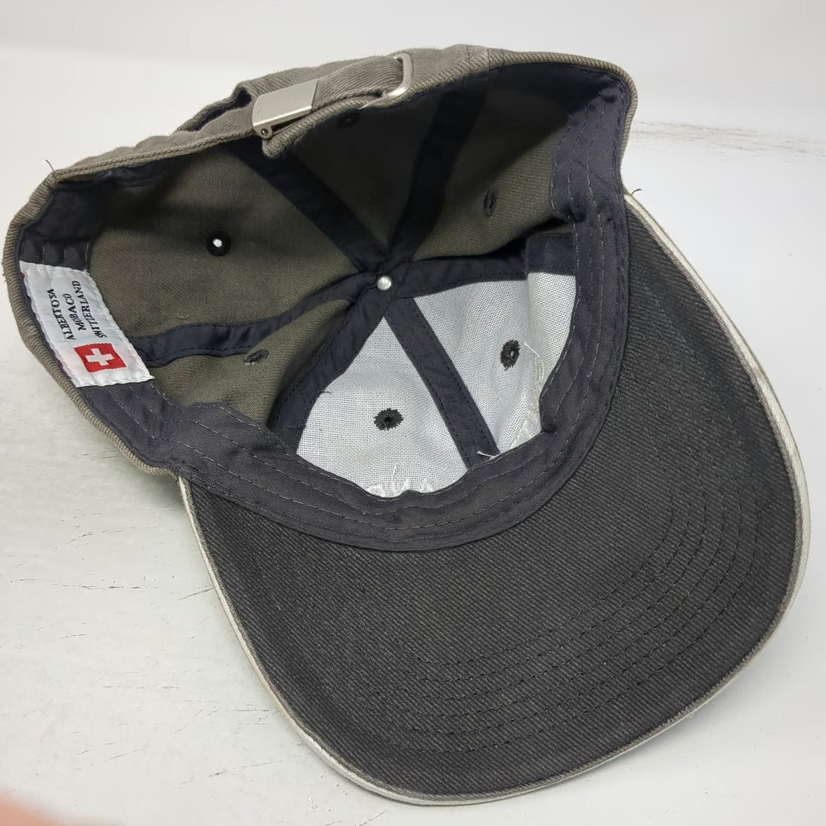 Alberto SA Switzerland Swiss Flag Gray Hat One Size Baseball Cap Slideback