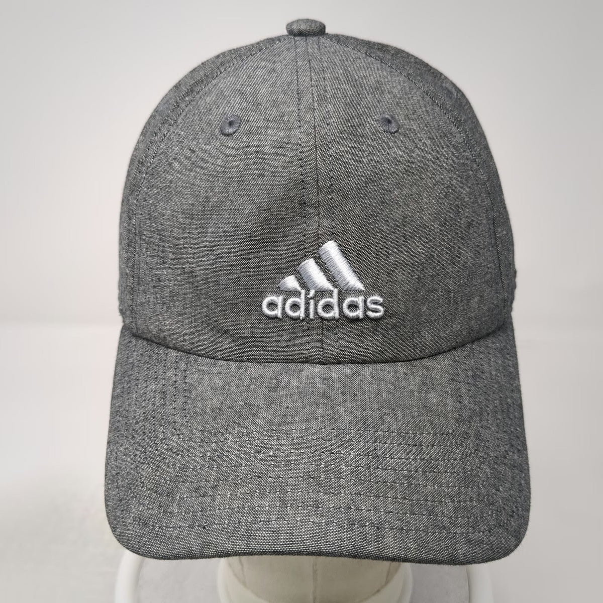 Adidas Baseball Cap Gray One Size Slideback Logo Cotton Strapback Hat Sport