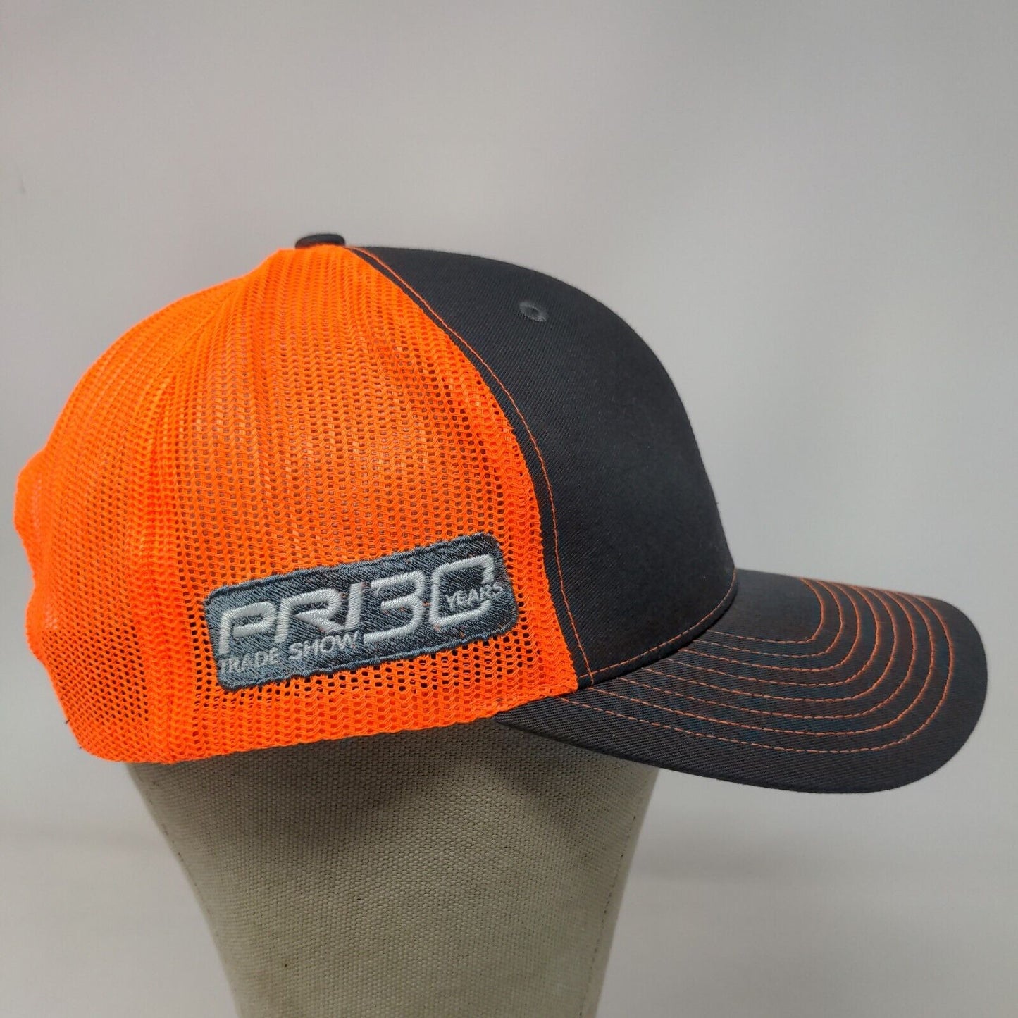 Richardson Men's Snapback Hat Gray Orange Adjustable Style 112 PFC Brakes Logo