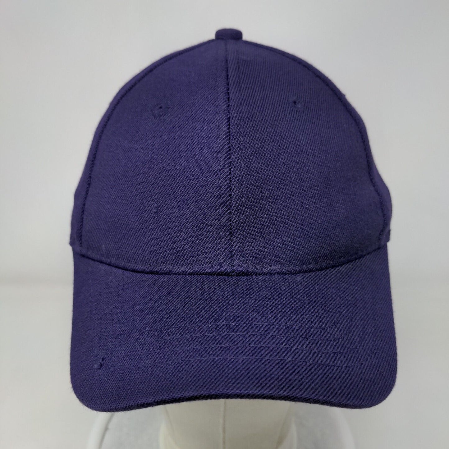 VKM Fitted Hat Purple S/M Tri-Flex 3 Solid 6 Panel Vent Holes Blank