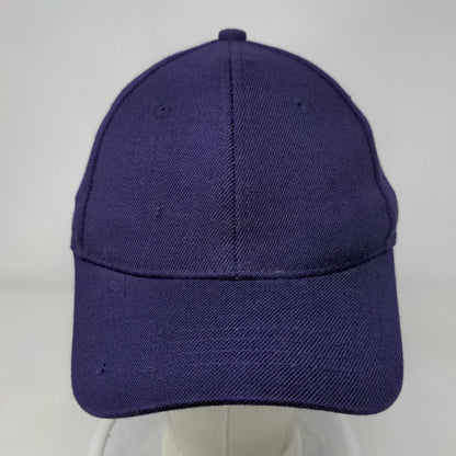 VKM Fitted Hat Purple S/M Tri-Flex 3 Solid 6 Panel Vent Holes Blank