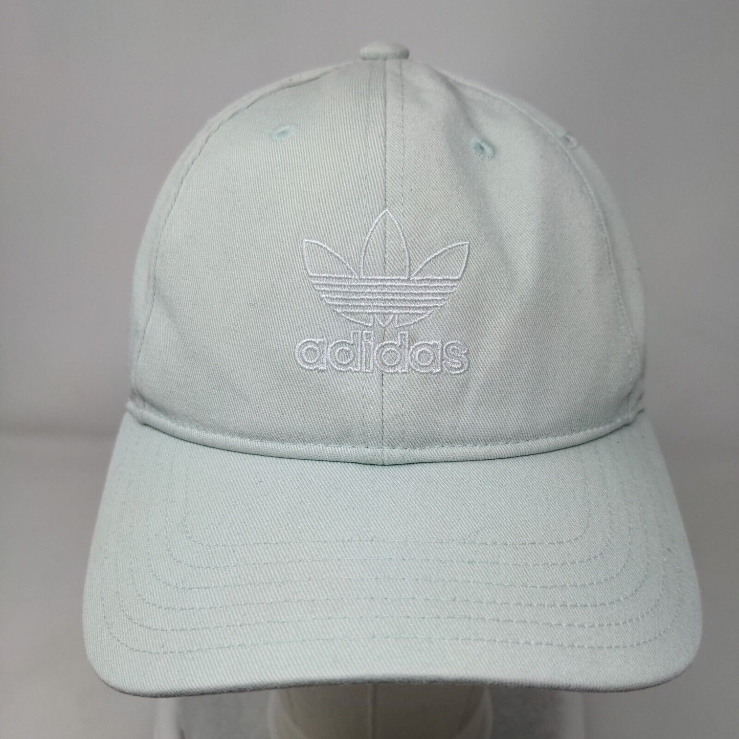 Adidas Slideback Hat Greenish-Blue One Size Adjustable Embroidered Trefoil
