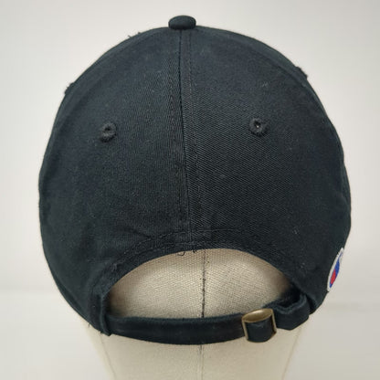 Champion 5 Panel Black One Size Slideback Cotton Embroidered Side Logo Hat