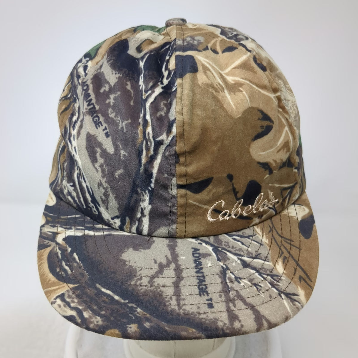 Cabela's Baseball Cap Brown Camo L Ear Flaps Advantage Hunting Woods Outdoor Hat