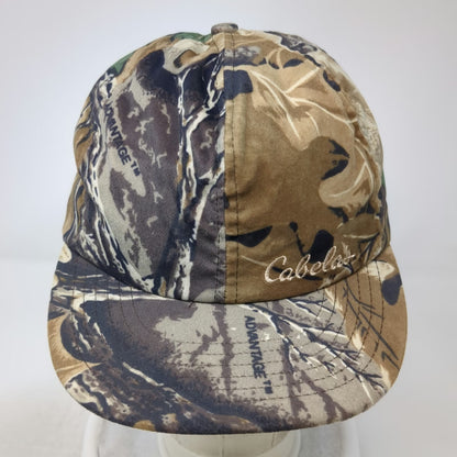 Cabela's Baseball Cap Brown Camo L Ear Flaps Advantage Hunting Woods Outdoor Hat