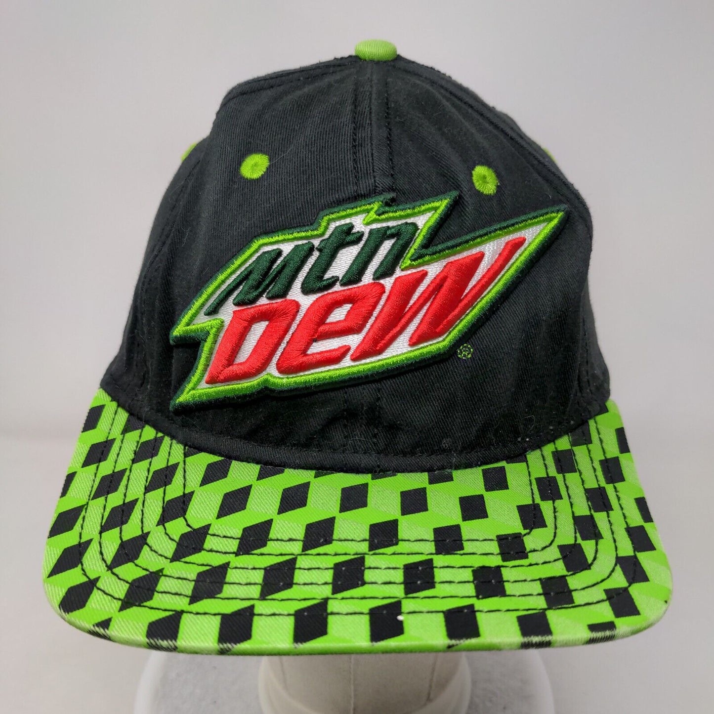 Mountain Dew Snapback Hat Multicolor One Size Adjustable Embroidered 6 Panel