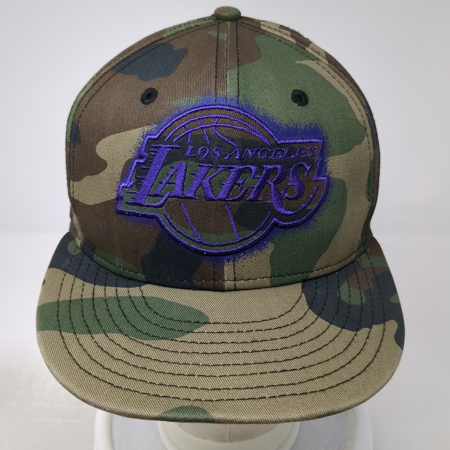 Los Angeles Lakers NBA New Era Snapback Hat Green Camo Purple One Size 9FIFTY