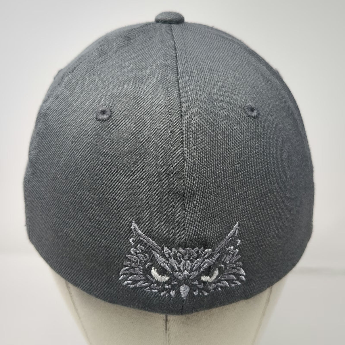 Port Authority Baseball Cap Gray Silver M ASU Inc Owl Logo Fitted Hat Stretch