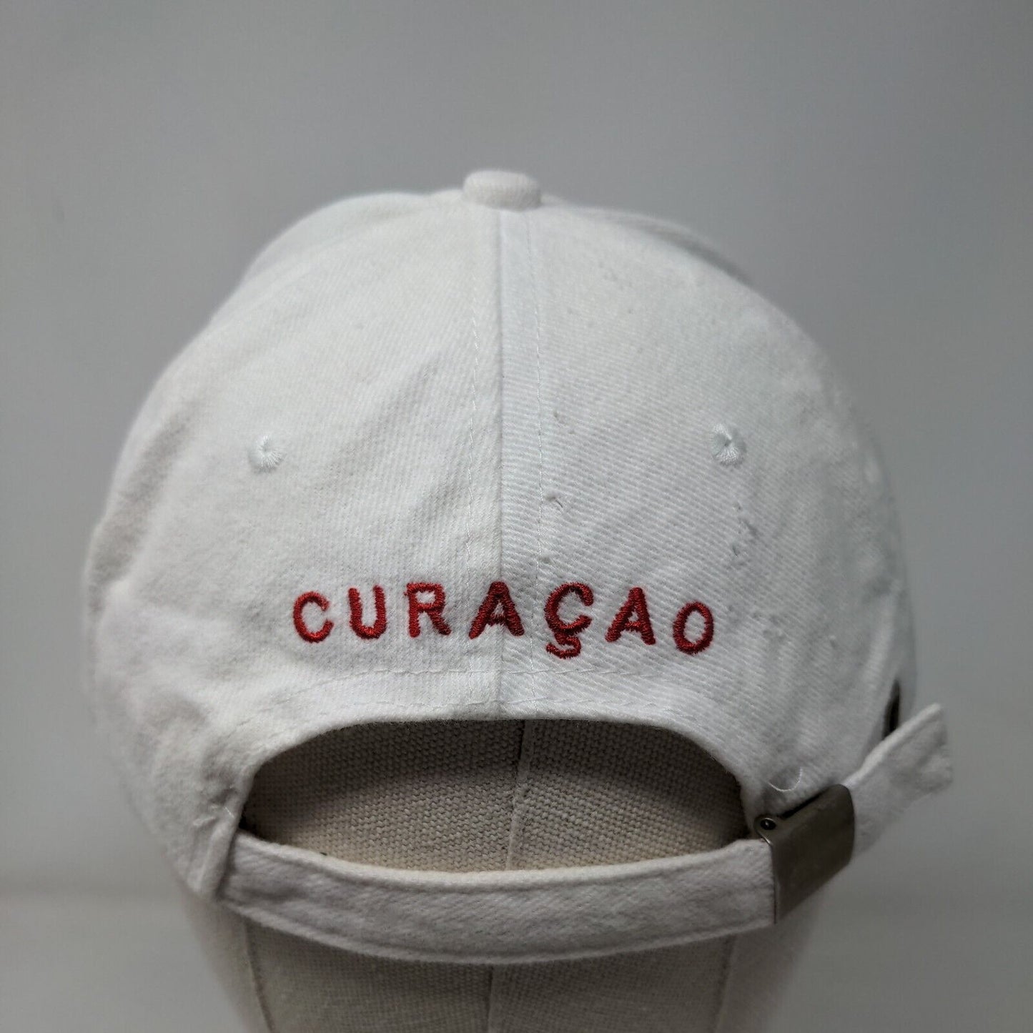 Flag Of Curacao Slideback Hat White One Size Emboidered Adjustable