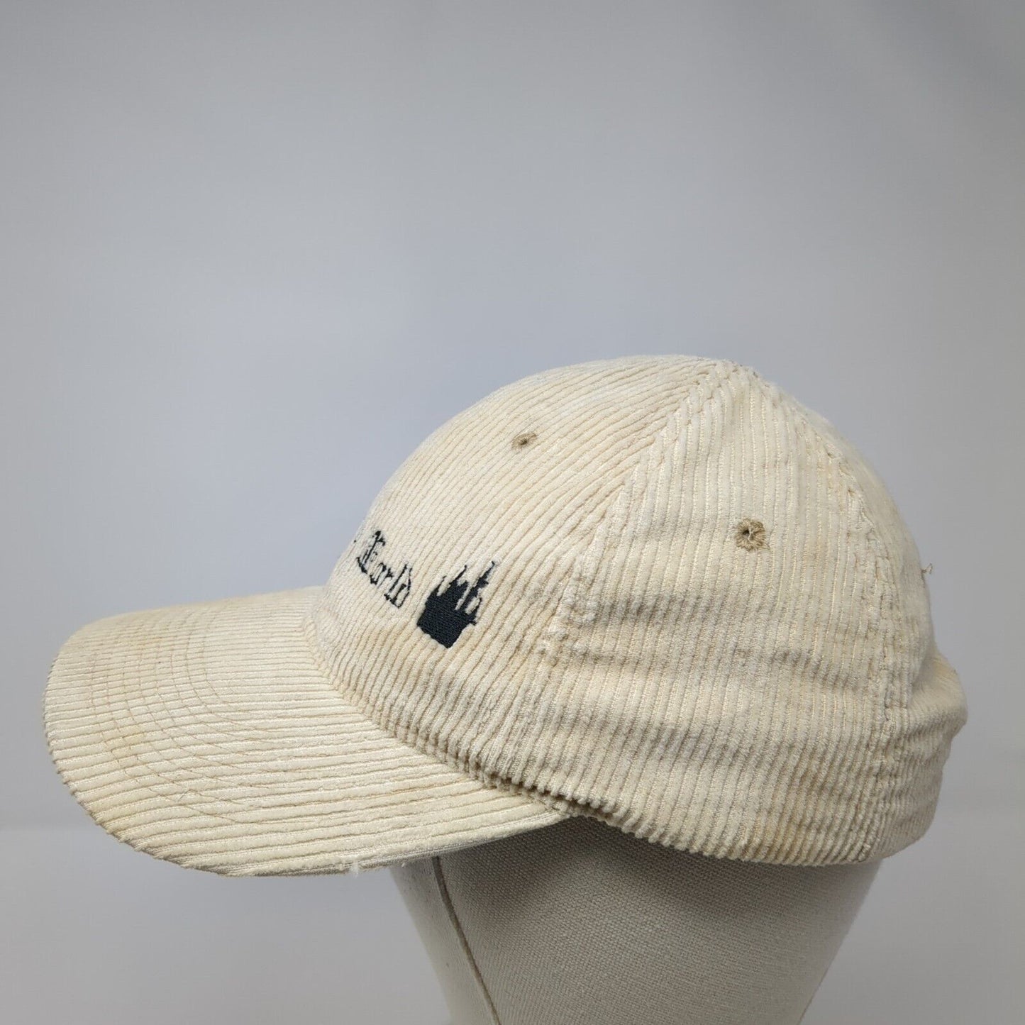 Walt Disney World Slideback Hat Tan One Size Adjustable Corduroy Mickey Mouse