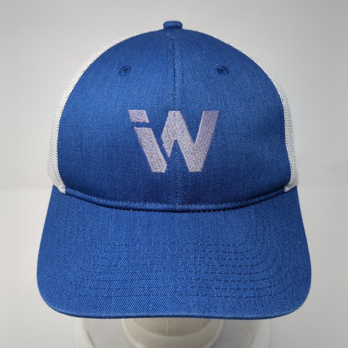 Letter W Snapback Trucker Hat Blue OS Adjustable Mesh Back Port Authority