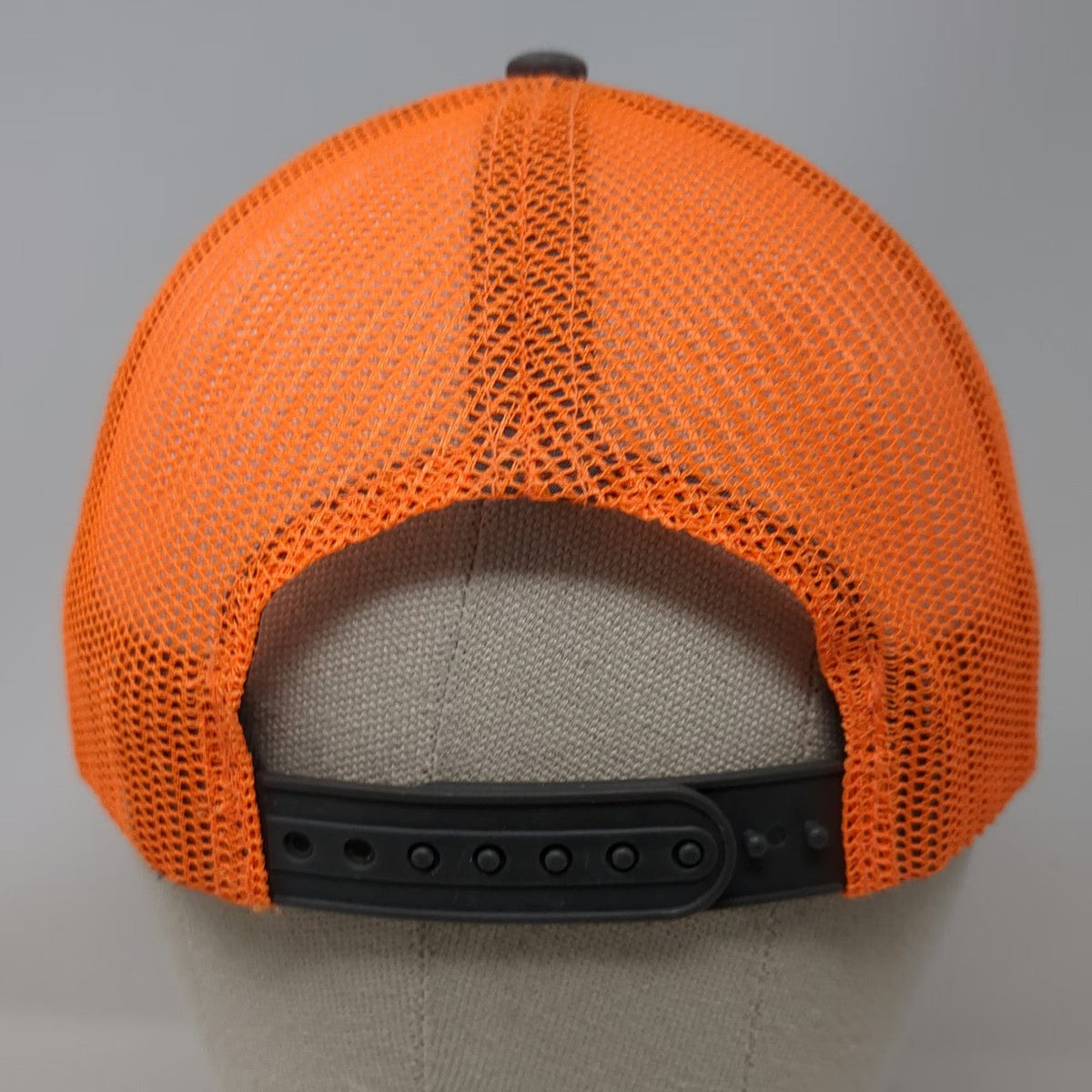 Outdoor Cap Trucker Hat Gray Orange OSFM Mesh Snapback Ontario Building Center