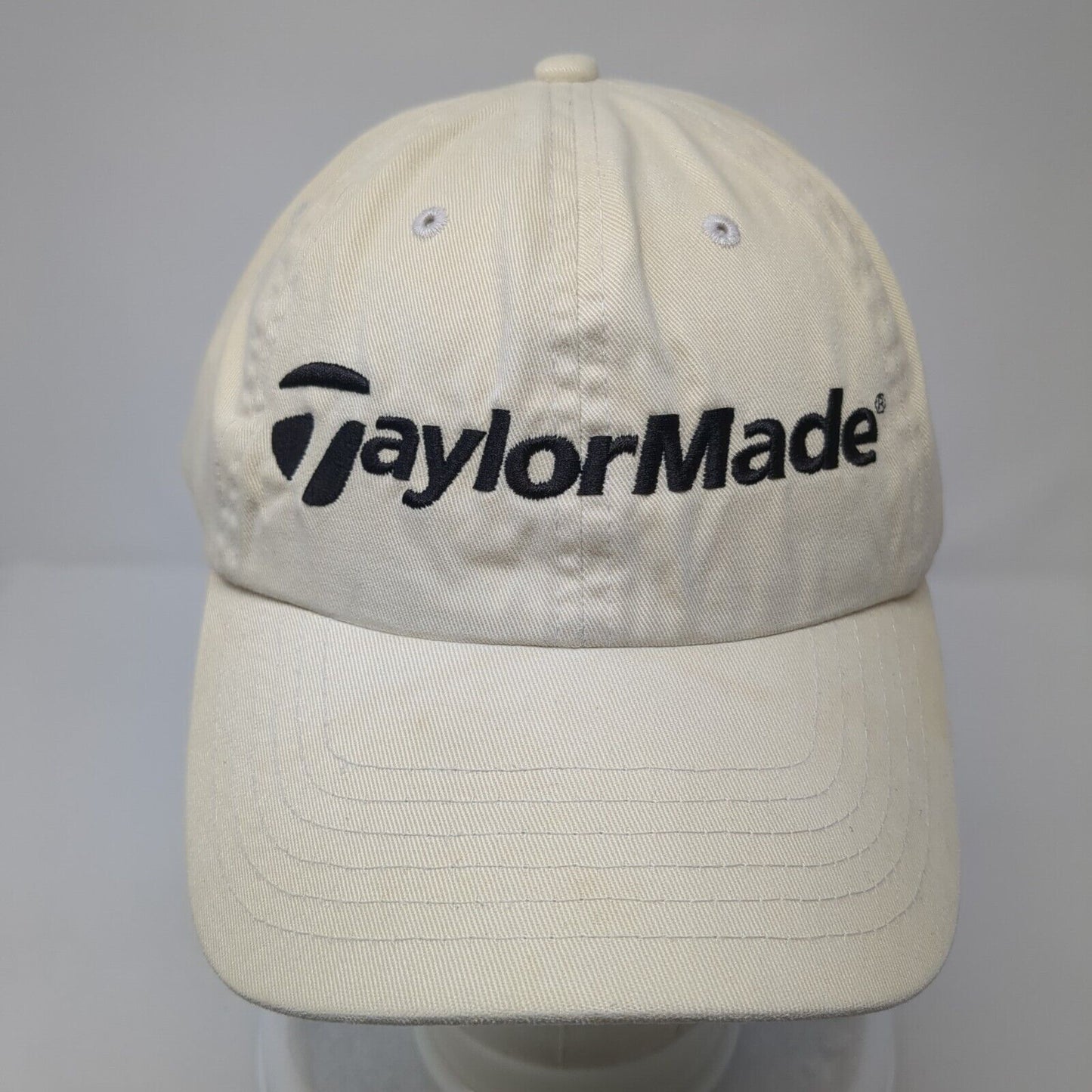 TaylorMade Slideback Golf Hat Tan One Size Adjustable Embroidered 6 Panel