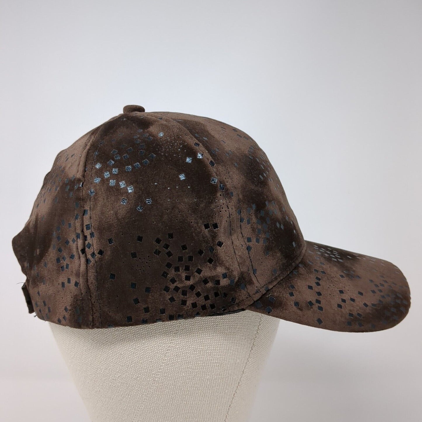 Unbranded Strapback Hat Brown One Size Adjustable Micro Print Square