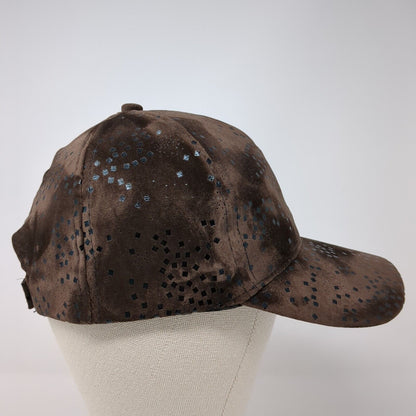 Unbranded Strapback Hat Brown One Size Adjustable Micro Print Square