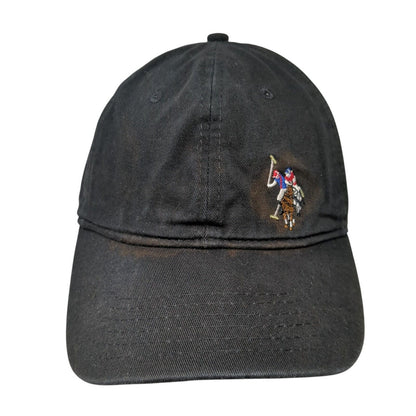 US Polo Assn Slideback Hat Black OS Adjustable Embroidered Patriotic 6 Panel