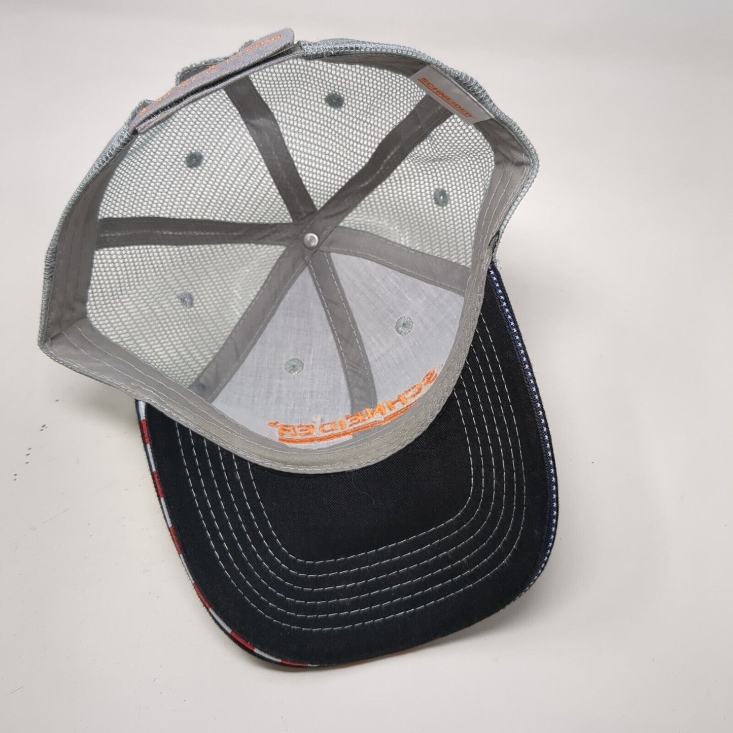 Schneider Strapback Trucker Hat Black OSFA Mesh Back Embroidered