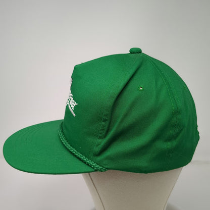 Yupoong 5 Panel Green Hat One Size Silent Floor tj Logo Rope Brim Snapback