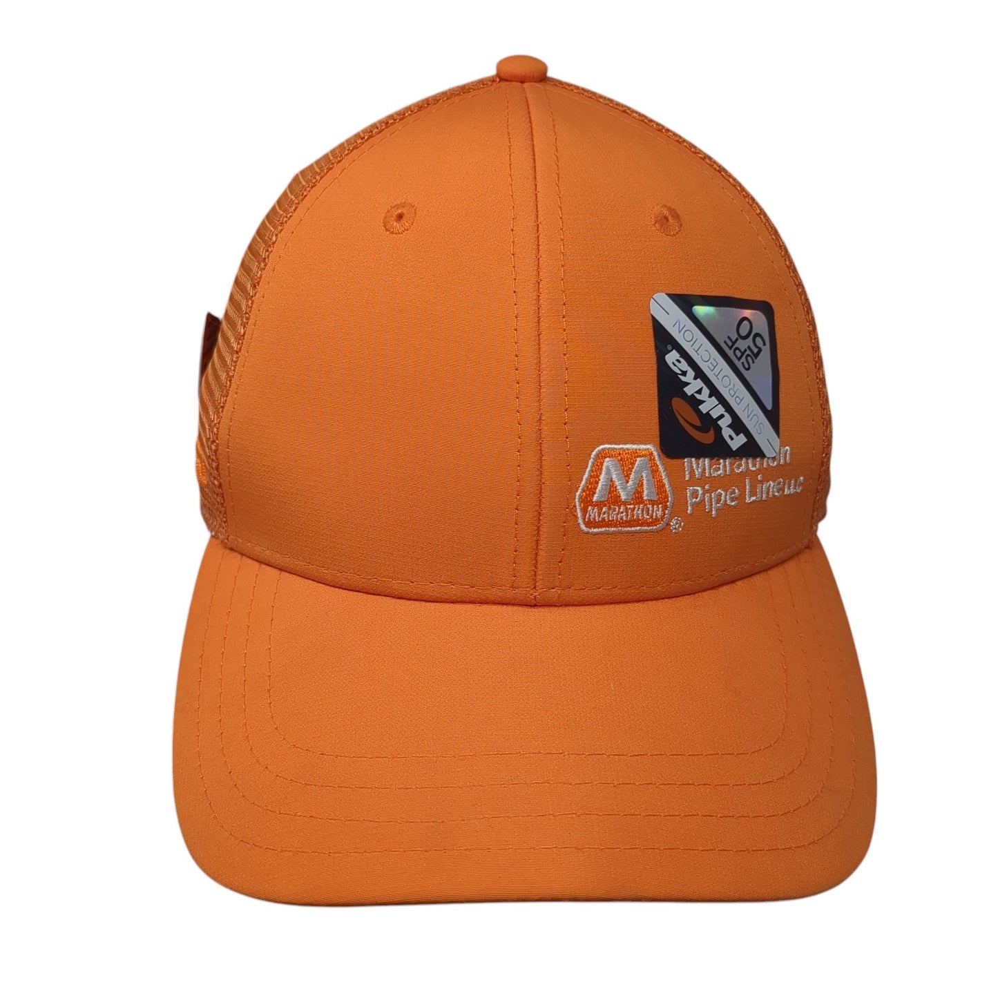Marathon Pipe Line Trucker Hat Orange One Size Adjustable Mesh Back Pukka