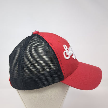 Sayulita Mexico Strapback Trucker Hat Red One Size Mesh Back Adjustable