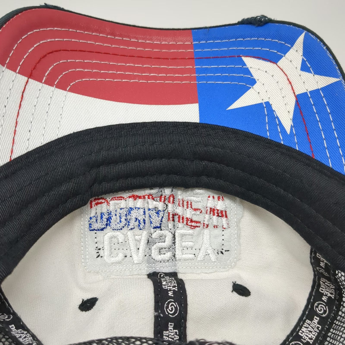 BV3 Casey Donahew Band Baseball Cap White OSFM Texas Flag Camo Distressed Hat
